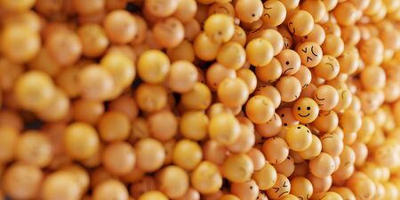 Infinite emoticons 3d rendering background, social media and communications conceptの写真素材