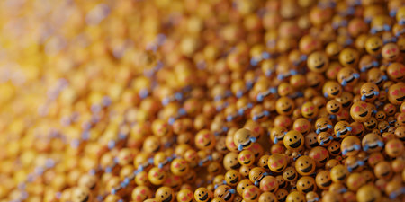 Infinite emoticons 3d rendering background, social media and communications concept