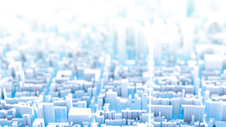 Techno mega city; urban and futuristic technology concepts, original 3d rendering