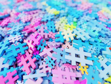 Infinite tags on a plane, original 3d rendering illustration.の写真素材