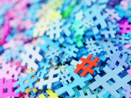 Infinite tags on a plane, original 3d rendering illustration.の写真素材
