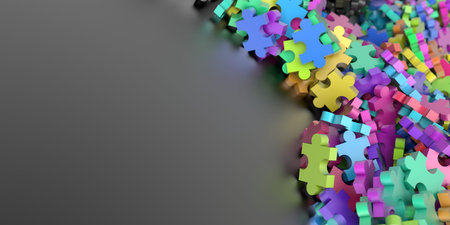 Jigsaw background, teamwork and strategy concepts, original 3d renderingの写真素材