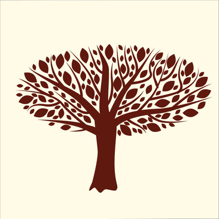 Stylized Tree With brown Leavesのイラスト素材