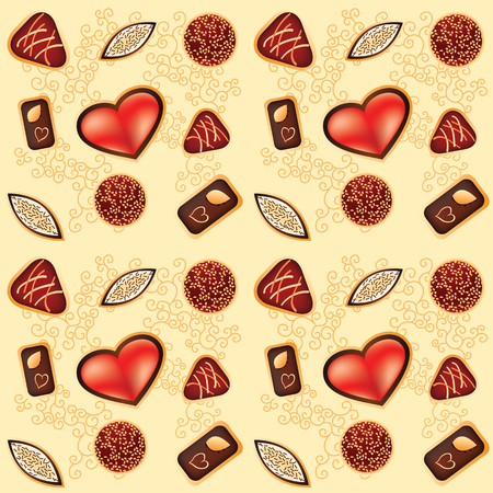 Vector illustration of seamless pattern with chocolate candyのイラスト素材