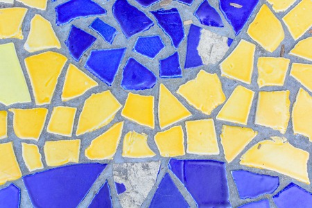 Colorful glass mosaic art and abstract wall background の写真素材