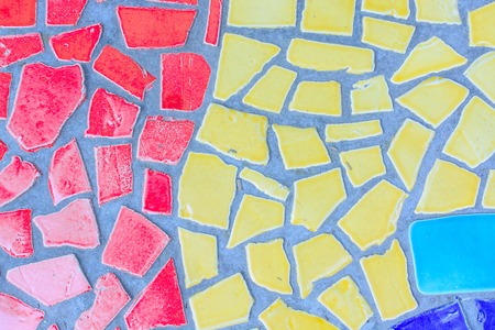 Colorful glass mosaic art and abstract wall background の写真素材