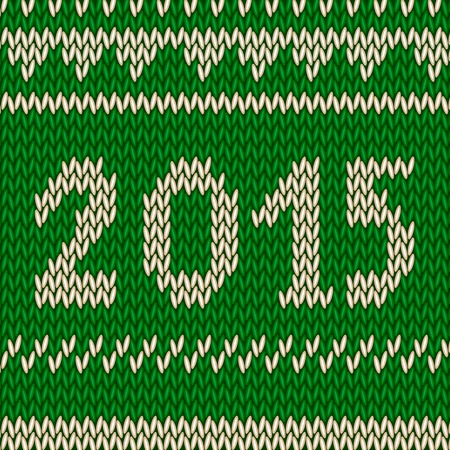 Knitting christmas pattern with a showflakes and 2015 nordic styleのイラスト素材