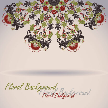 Ornamental round floral pattern in russian ethnical  styleのイラスト素材