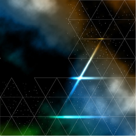 Abstract line composition with galaxy night sky backgroundのイラスト素材