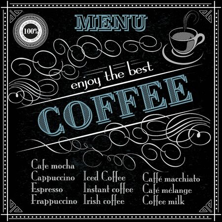 Enjoy the best cofee typography for menu designのイラスト素材