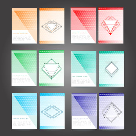 Set of poster, flyer, brochure design templates. Abstract modern polygonal backgrounds.のイラスト素材