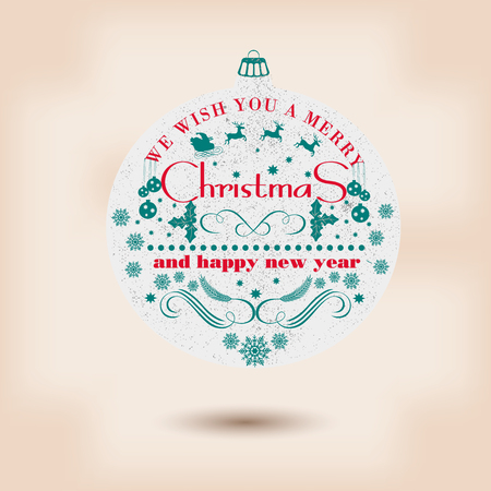 Christmas and Happy New Year  greeting card,  background, posterのイラスト素材
