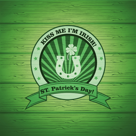 Happy St. Patrick's Day Vintage Vector logo labelのイラスト素材