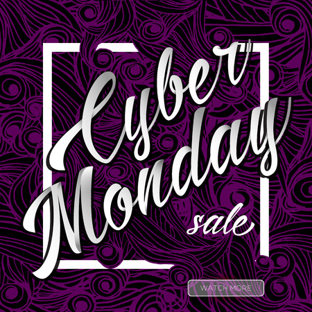 Cyber monday sale lettering on abstract waves backgroundのイラスト素材
