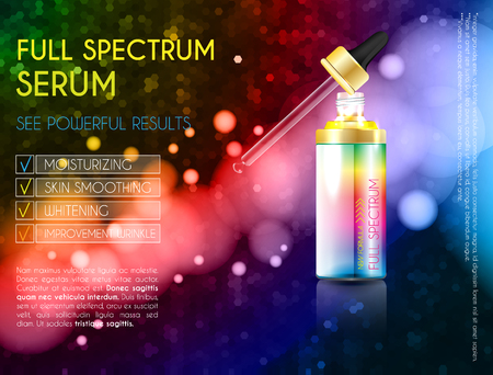 Skin serum toner template, glass droplet bottleのイラスト素材