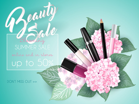 Cosmetic product foundation make up with bright backgroundsのイラスト素材