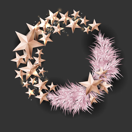 Christmas Background with Christmas Tree of Cutout Shining Goldのイラスト素材