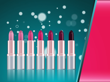 Fashion lipstick magazine ads Vector illustration.のイラスト素材