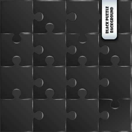 black plastic pieces puzzle game complete backgroundのイラスト素材