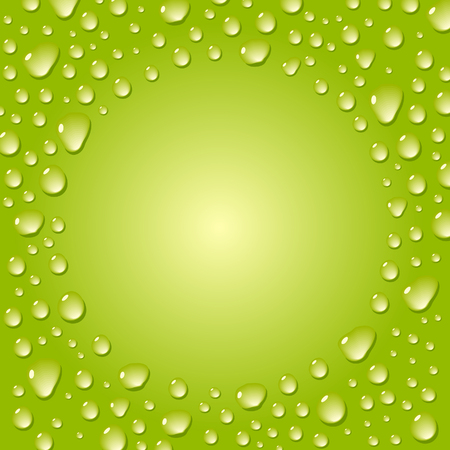 A illustration of fresh water droplets circle copy space background.のイラスト素材