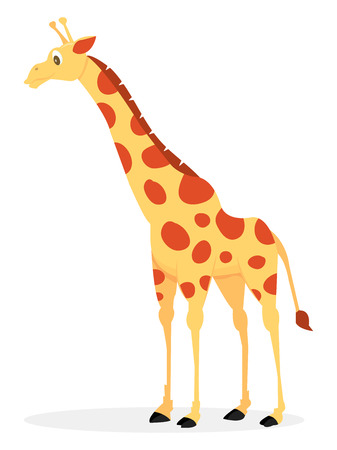 A cartoon vector illustration of a cute giraffe.のイラスト素材
