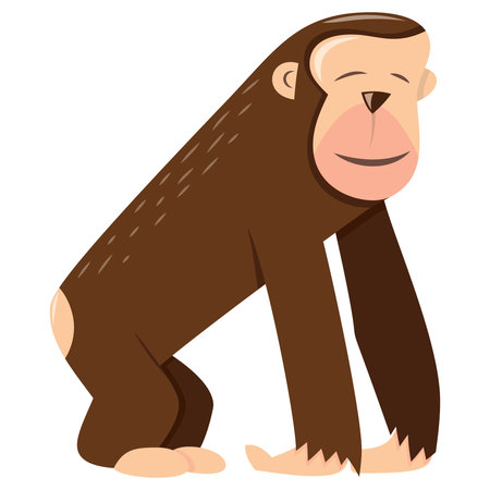 A cartoon vector illustration of a cute monkey.
