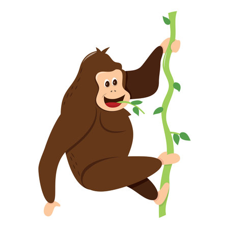 A cartoon vector illustration of a cute monkey.