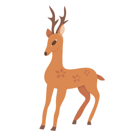 A cartoon vector illustration of a cute reindeer.のイラスト素材