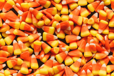 Pile of candy corn backgroundの素材