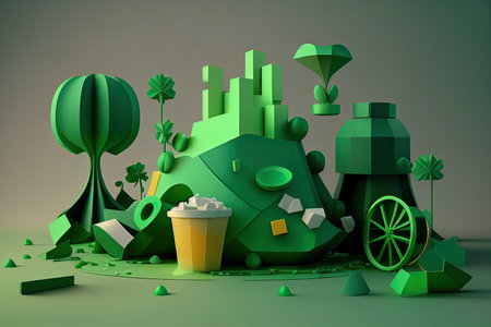 Simple 3d composition on the theme of st patrick's dayの素材