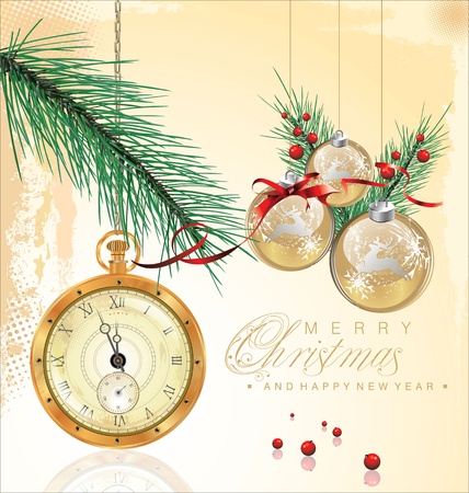 Happy new year and merry christmas backgroundのイラスト素材