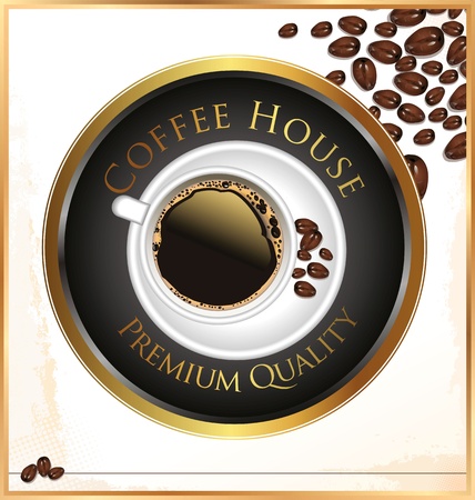 Coffee house - elegant label vector illustrationのイラスト素材