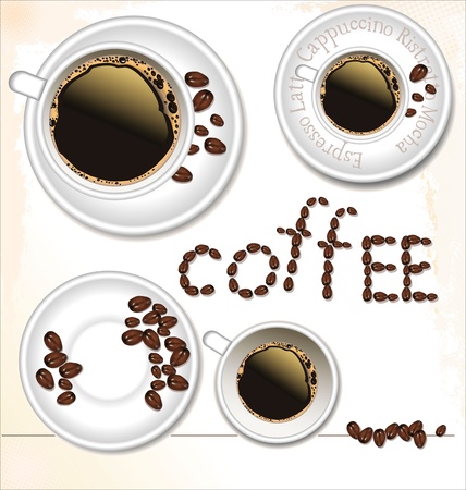 Coffee cup set - vector illustrationのイラスト素材