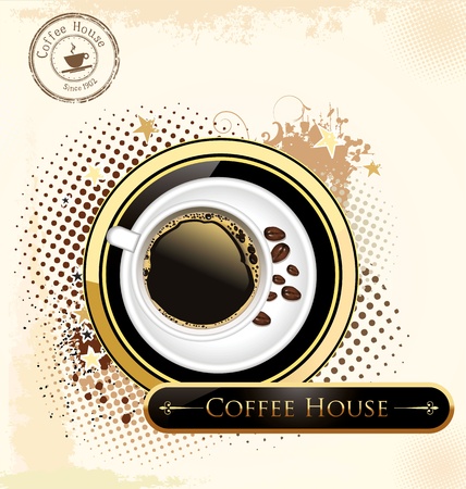 Coffee House grunge backgroundのイラスト素材