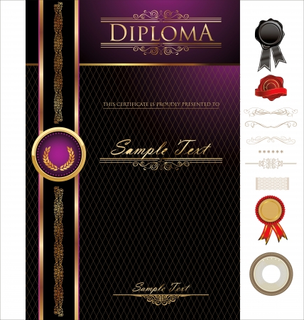 Certificate templateのイラスト素材