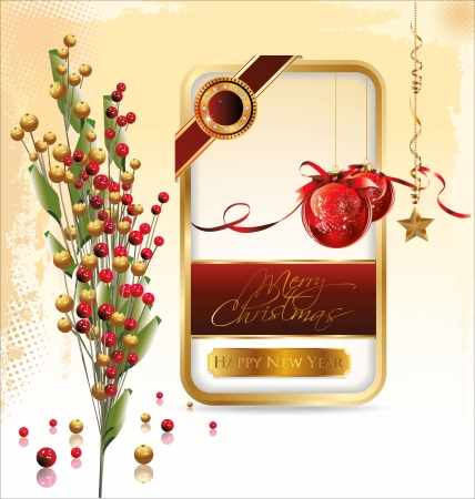 Red and gold Christmas backgroundのイラスト素材