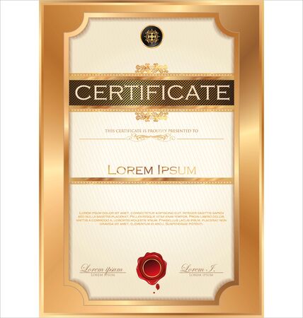 Certificate templateのイラスト素材