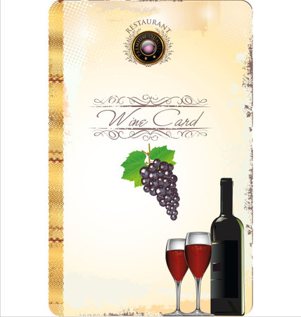 Wine card vector illustrationのイラスト素材