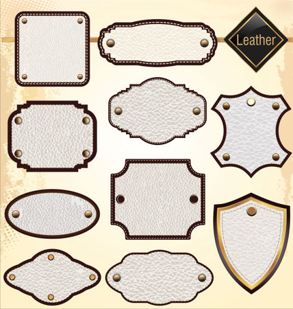 Leather labelsのイラスト素材