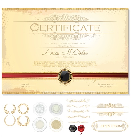 Certificate templateのイラスト素材