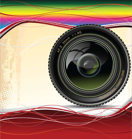 Colorful background with the camera lensのイラスト素材
