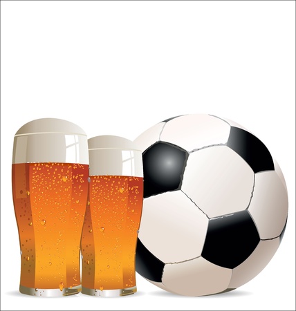 Football and beer backgroundのイラスト素材