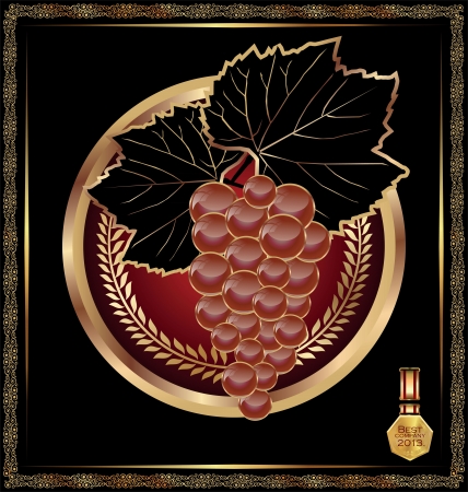Golden label for packing wineのイラスト素材