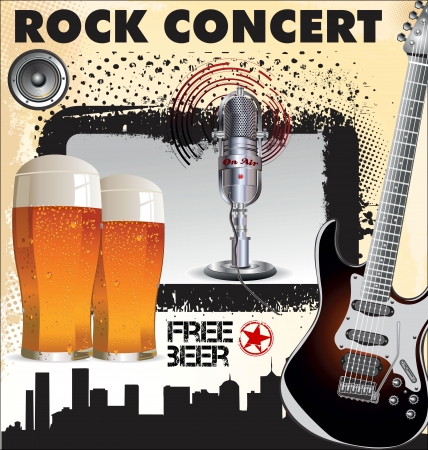 Rock concert free beerのイラスト素材