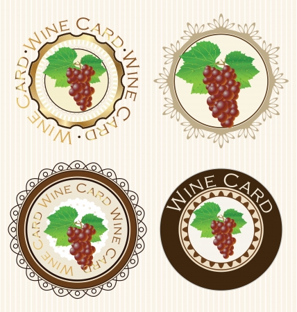 Wine card labelsのイラスト素材