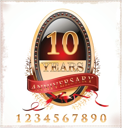 anniversary golden labelのイラスト素材