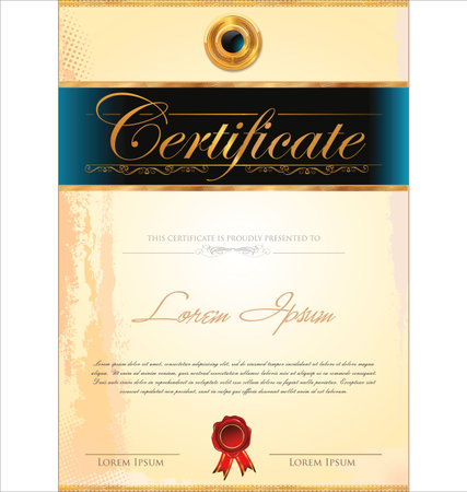 Certificate templateのイラスト素材