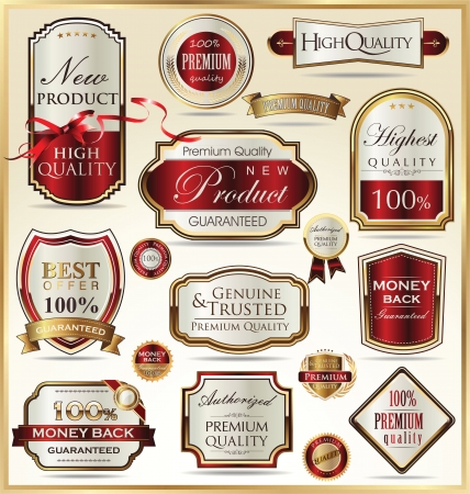 Premium Quality golden labelsのイラスト素材