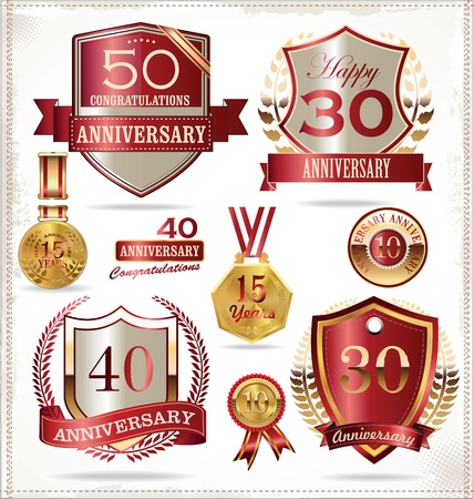 Anniversary labelsのイラスト素材