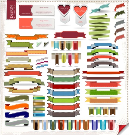 Retro ribbons and labelsのイラスト素材